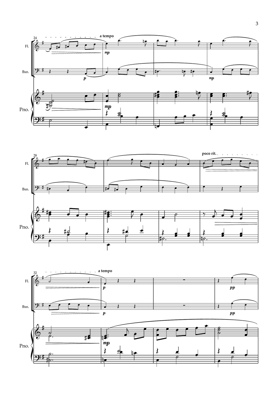 Valse Romantique. Original for Flute Bassoon and Piano. Woodwind Duet scores gallery preview page 4