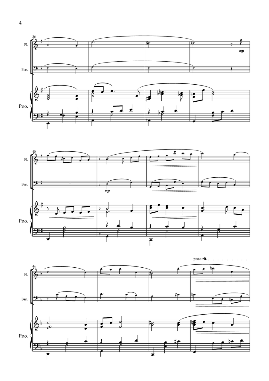 Valse Romantique. Original for Flute Bassoon and Piano. Woodwind Duet scores gallery preview page 5