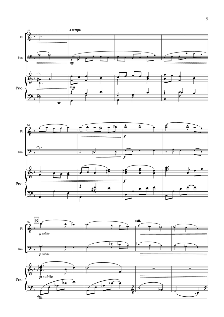 Valse Romantique. Original for Flute Bassoon and Piano. Woodwind Duet scores gallery preview page 6