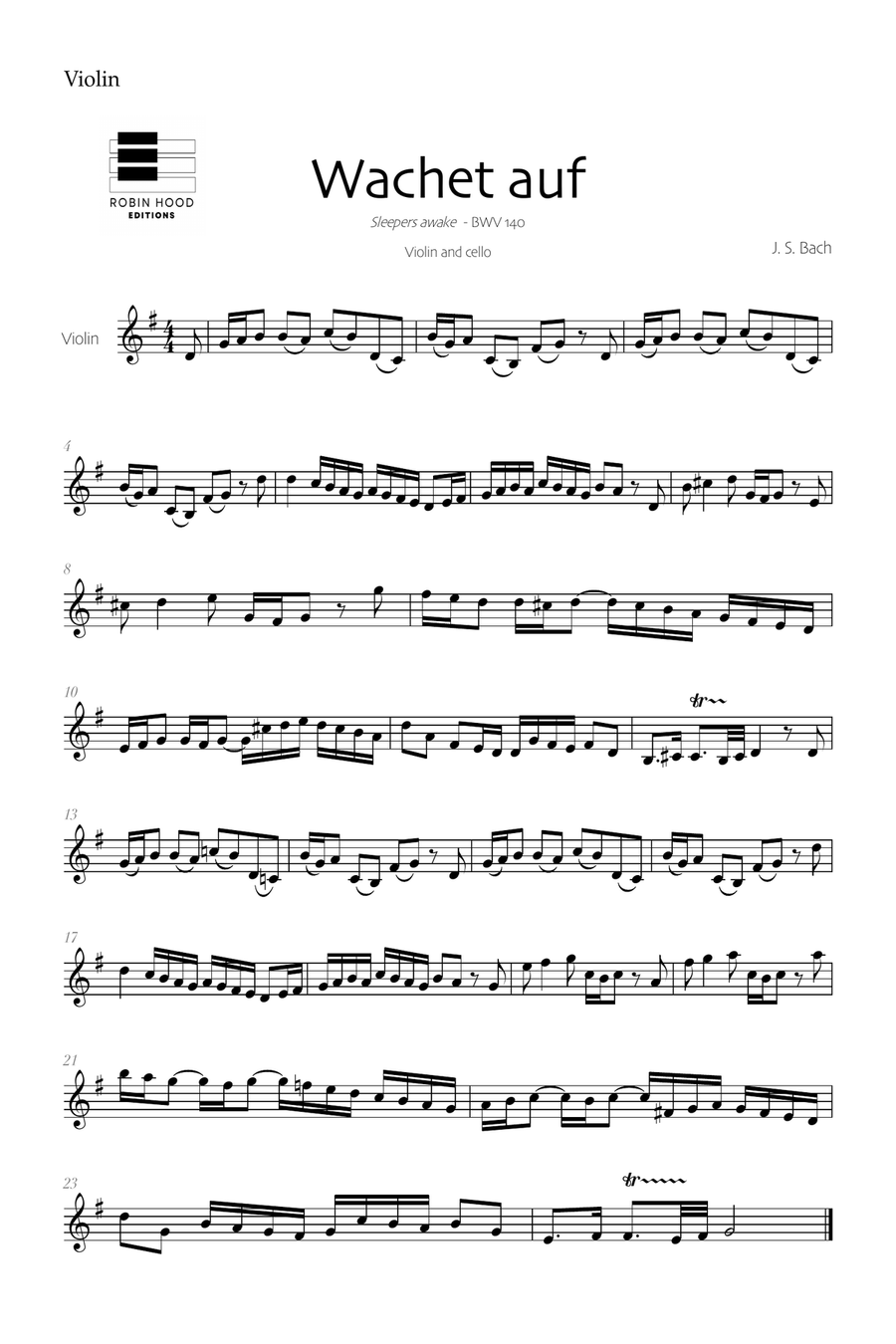 Wachet auf - Sleepers Awake (violin and cello) String Duet scores gallery preview page 3