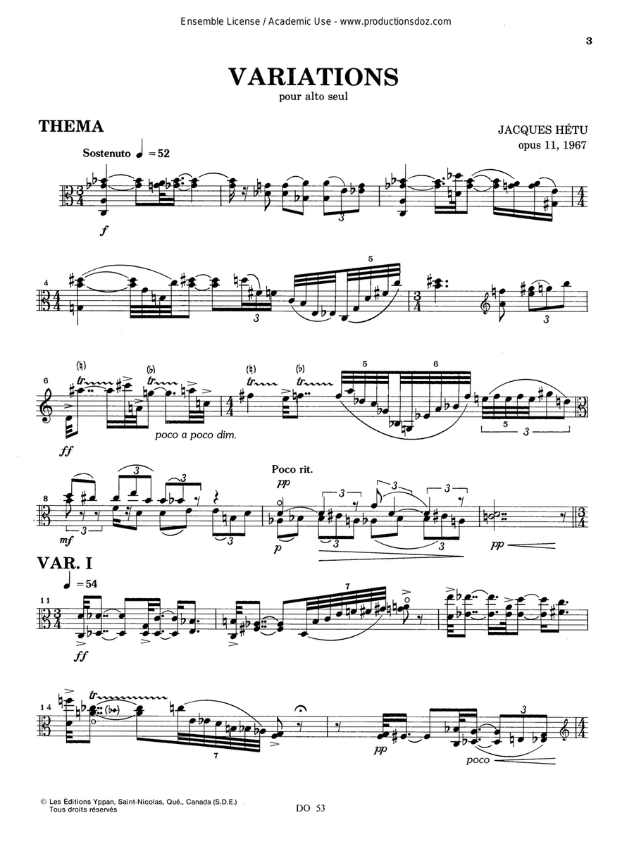 Variations op. 11 Variations op. 11 Viola Solo scores gallery preview page 3