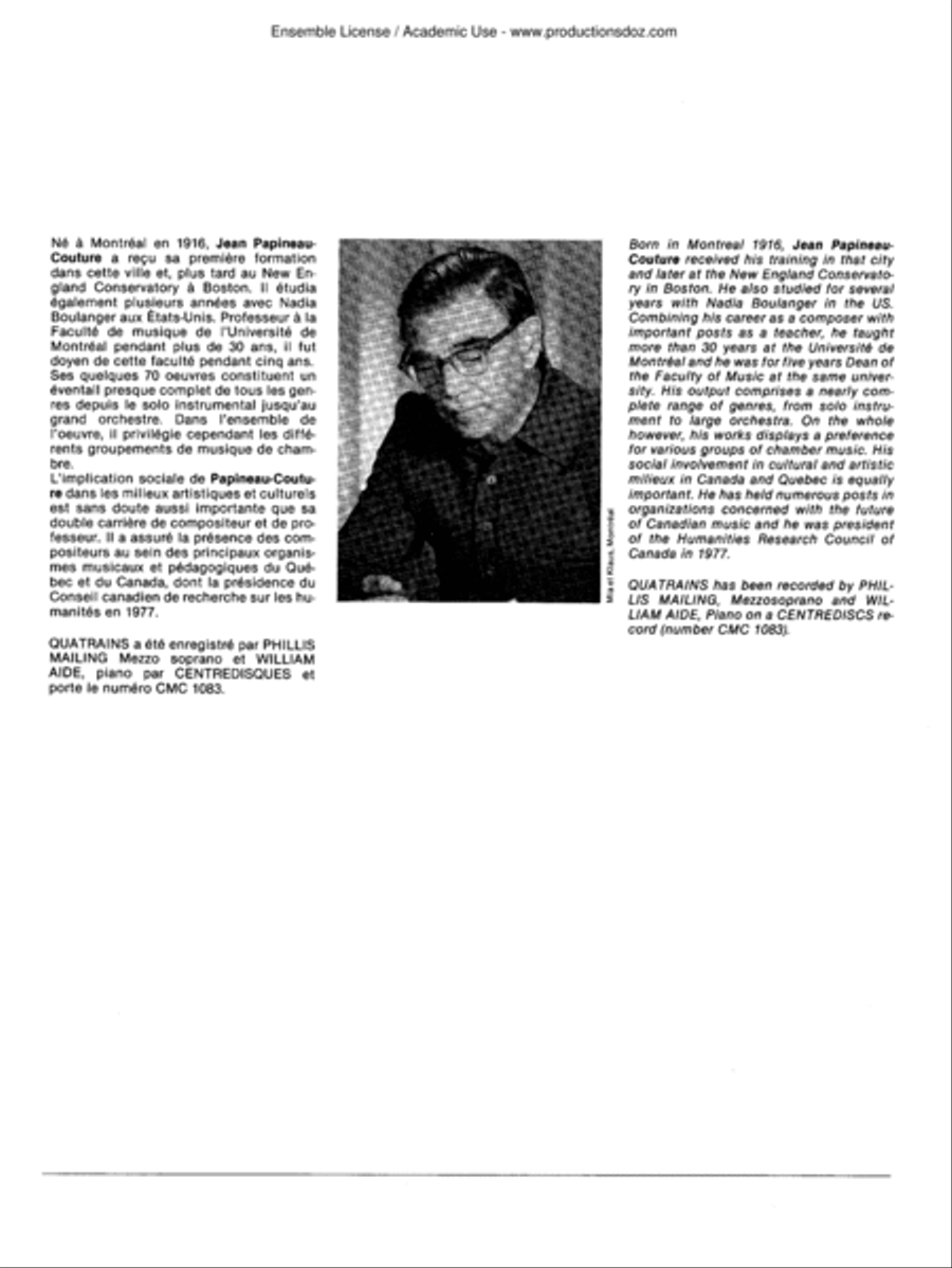 Quatrains Quatrains Voice Solo scores gallery preview page 3