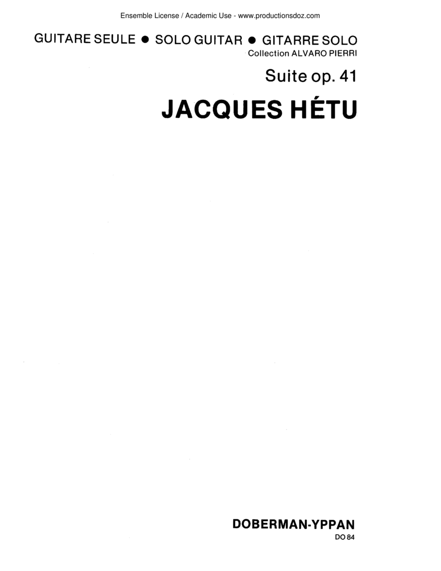 Suite op. 41 Suite op. 41 Classical Guitar scores gallery preview page 1