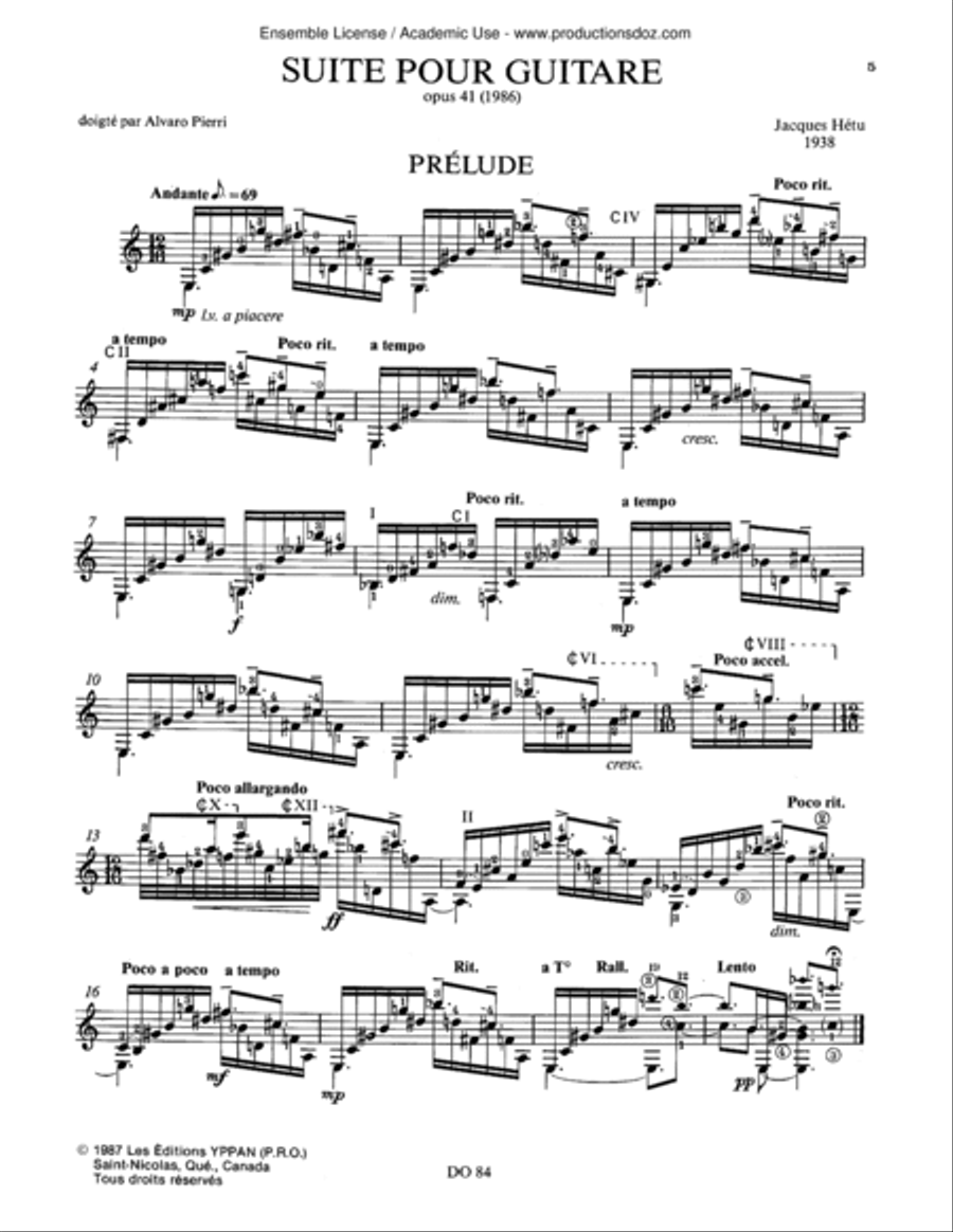 Suite op. 41 Suite op. 41 Classical Guitar scores gallery preview page 5
