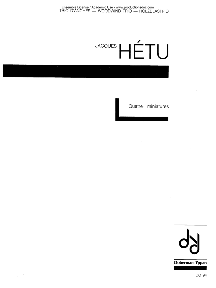 Quatre miniatures (trio d'anches / reed) Score scores gallery preview page 1