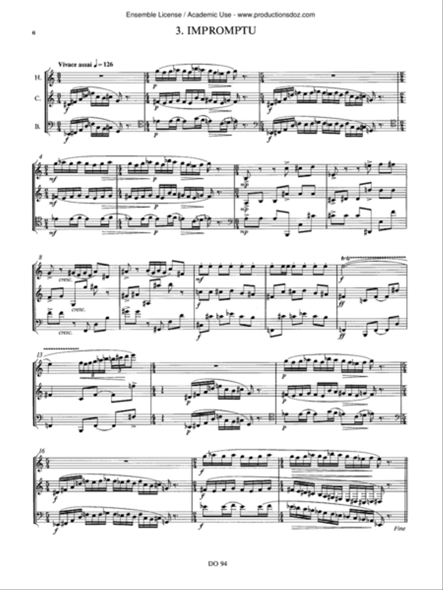 Quatre miniatures (trio d'anches / reed) Score scores gallery preview page 6