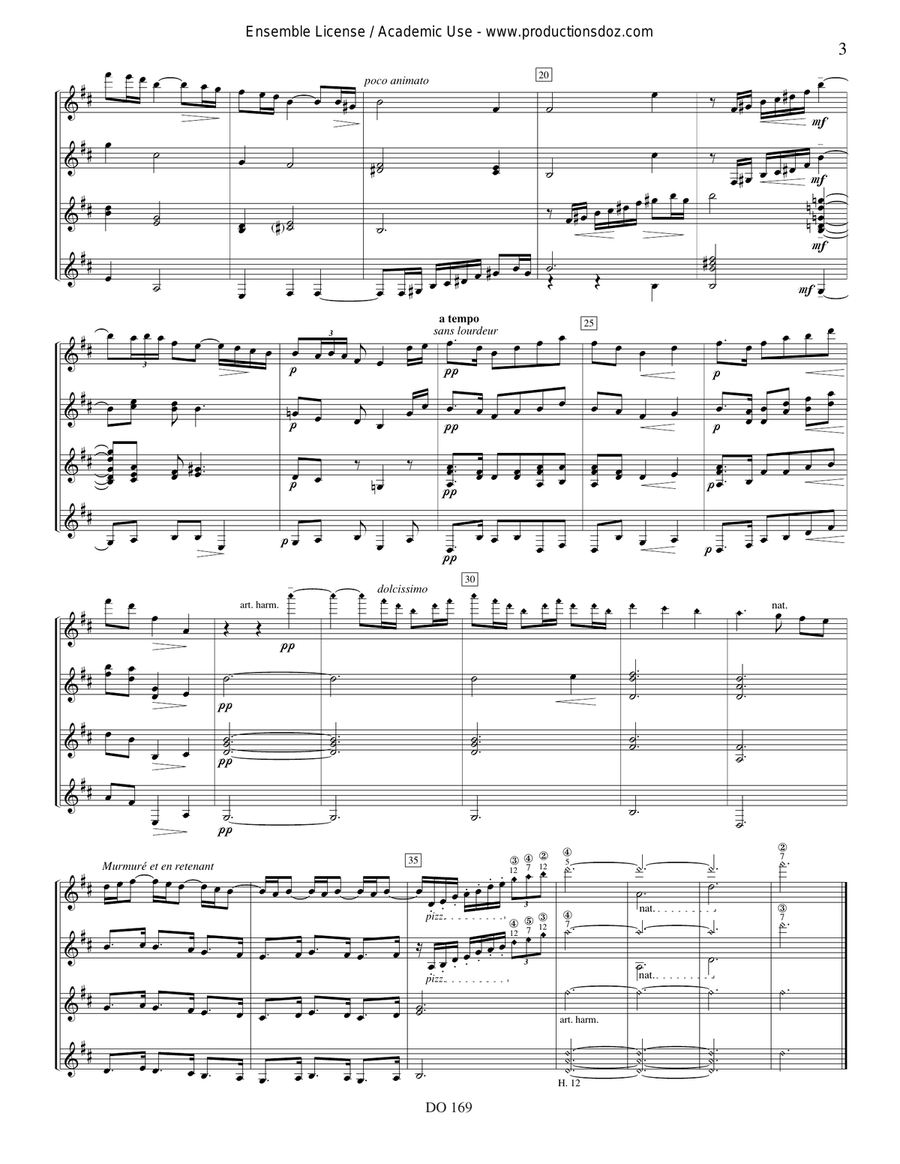Rêverie & La fille aux cheveux de lin Guitar Ensemble scores gallery preview page 3
