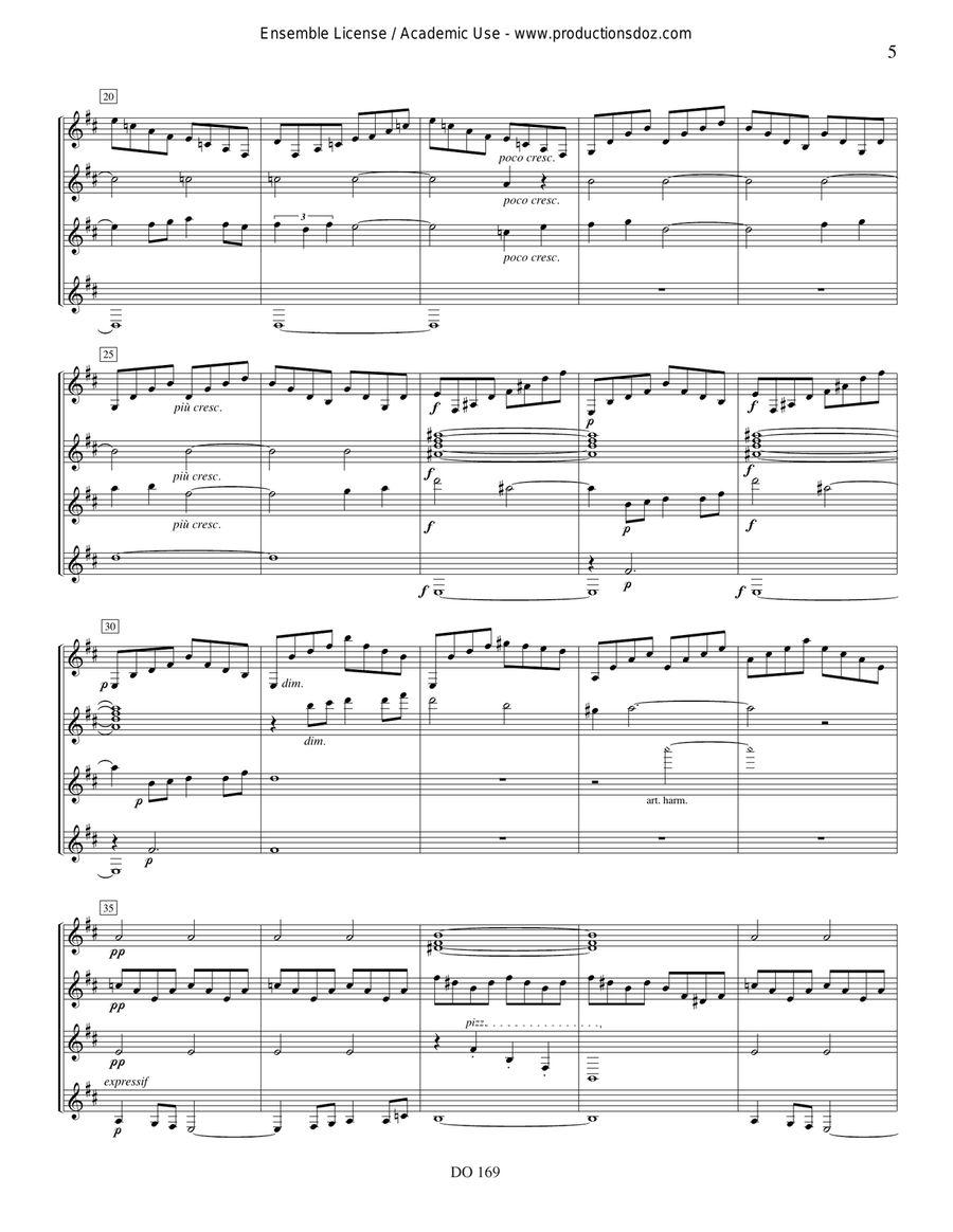 Rêverie & La fille aux cheveux de lin Guitar Ensemble scores gallery preview page 5