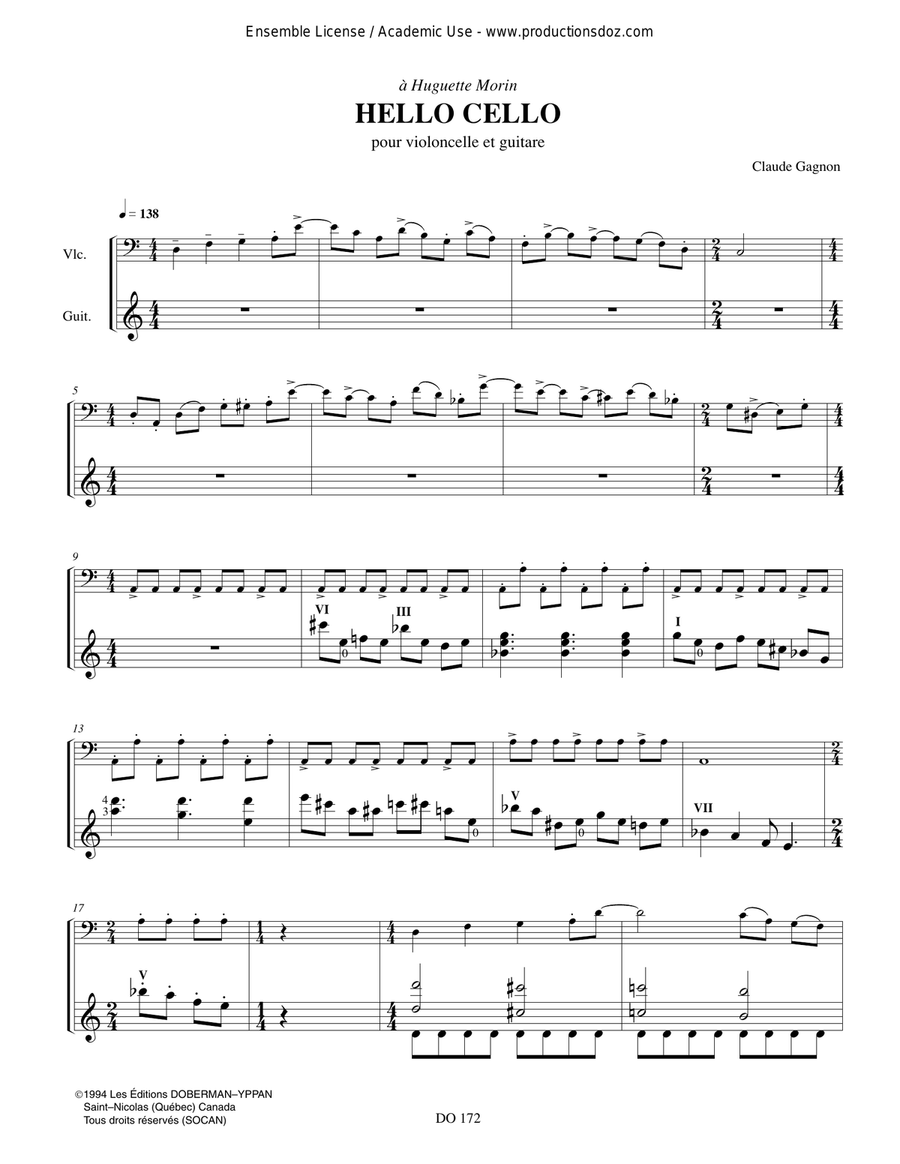 Hello Cello (cello / guit.) Classical Guitar scores gallery preview page 2