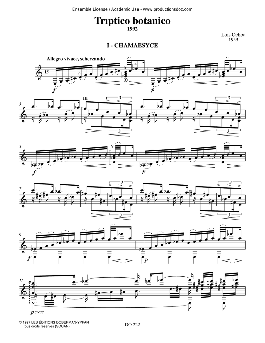Tríptico botánico Tríptico botánico Classical Guitar scores gallery preview page 3