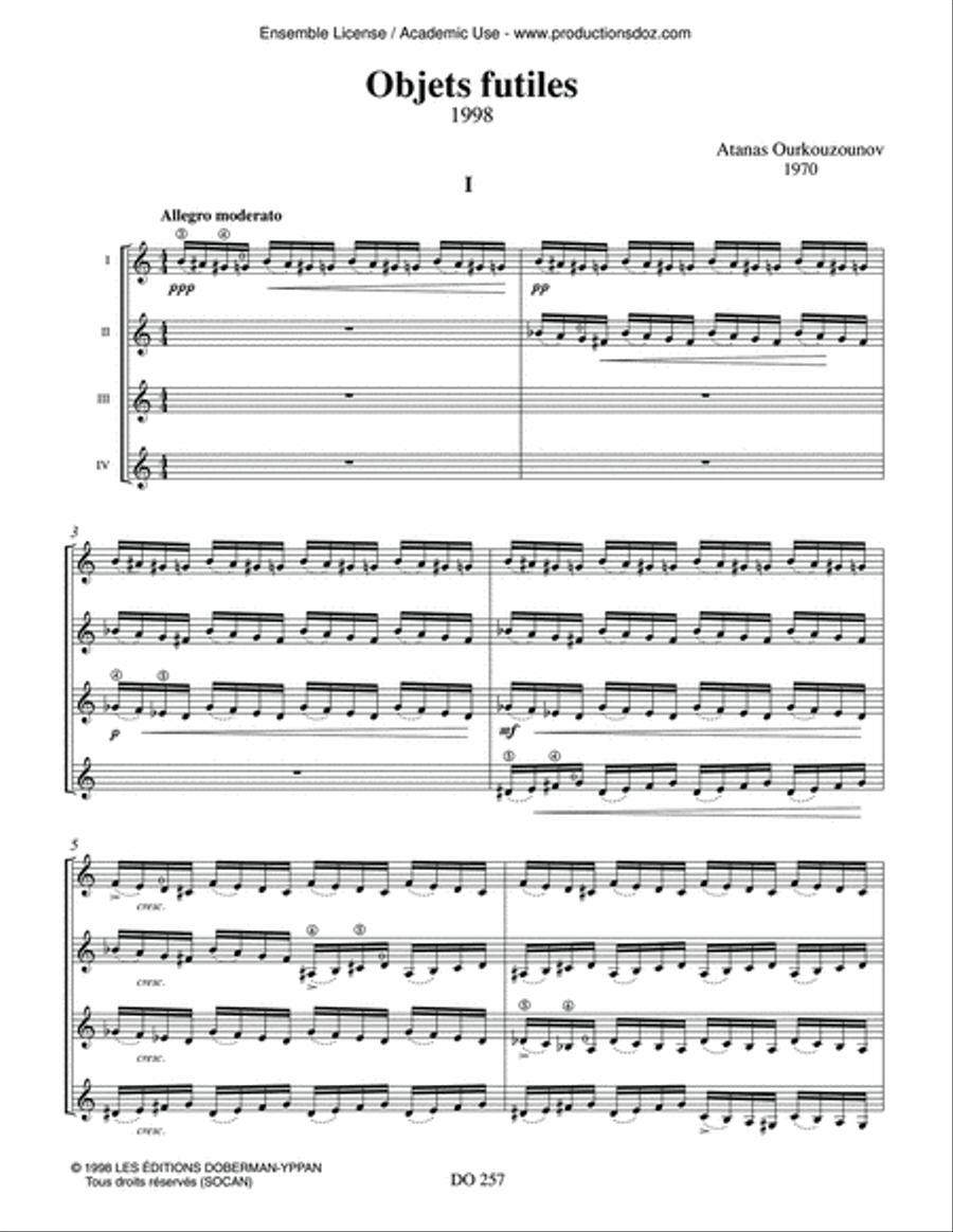 Objets futiles Objets futiles Guitar Ensemble scores gallery preview page 3