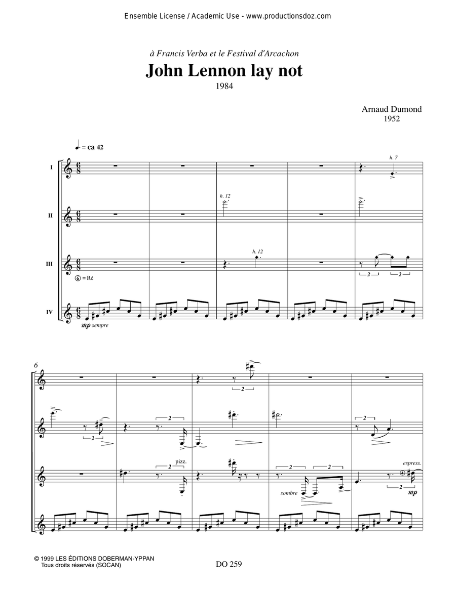 John Lennon Lay not John Lennon Lay not Guitar Ensemble scores gallery preview page 2