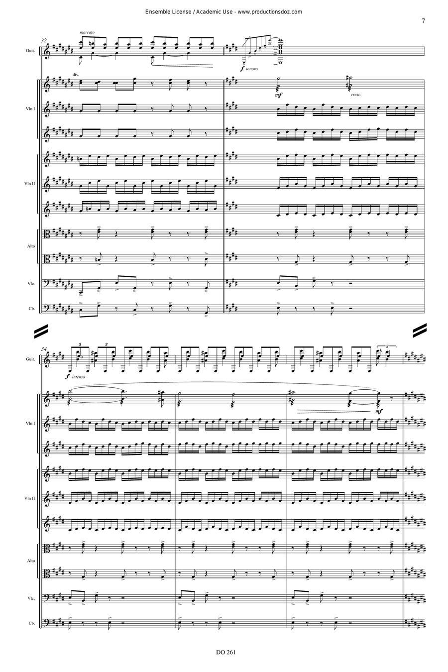 Scherzo for guitar (score) Orchestra scores gallery preview page 7