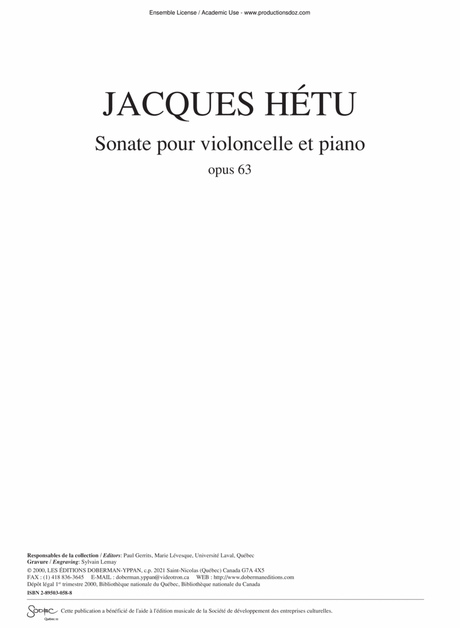 Sonate op. 63 Sonate op. 63 Piano Accompaniment scores gallery preview page 1