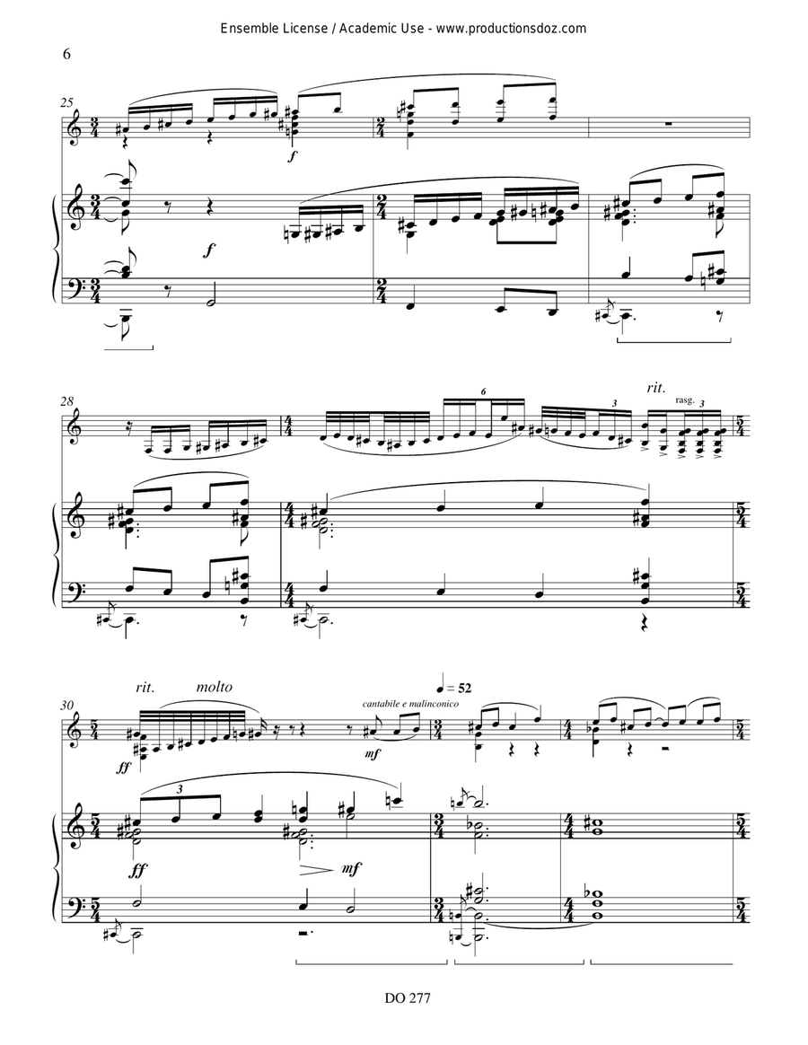 Poème élégiaque (guitar) (pno red) Classical Guitar scores gallery preview page 5