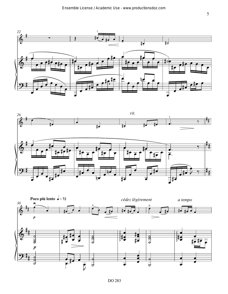 Trois poèmes Trois poèmes Piano Accompaniment scores gallery preview page 5