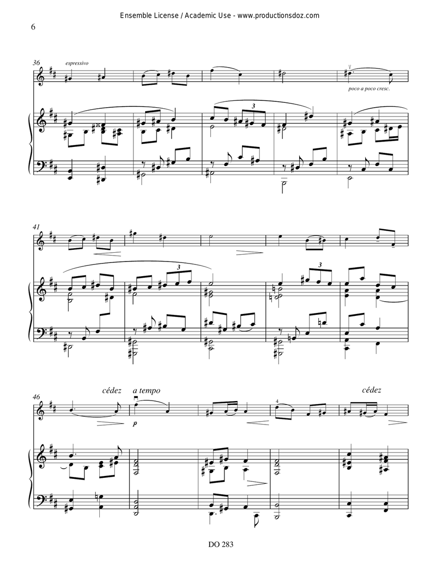 Trois poèmes Trois poèmes Piano Accompaniment scores gallery preview page 6