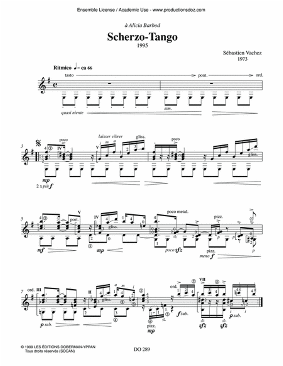 Scherzo Tango Scherzo Tango Classical Guitar scores gallery preview page 3