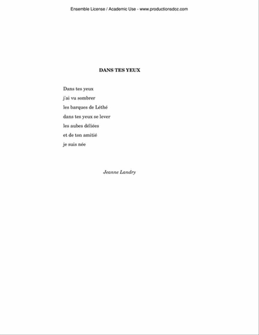 Amour comme un oiseau captif Voice Solo scores gallery preview page 2