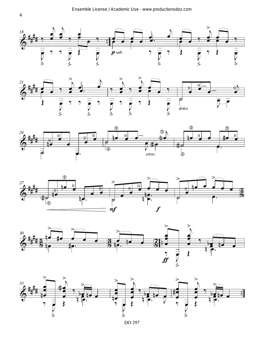 Folk Song Variations Folk Song Variations Classical Guitar scores gallery preview page 4