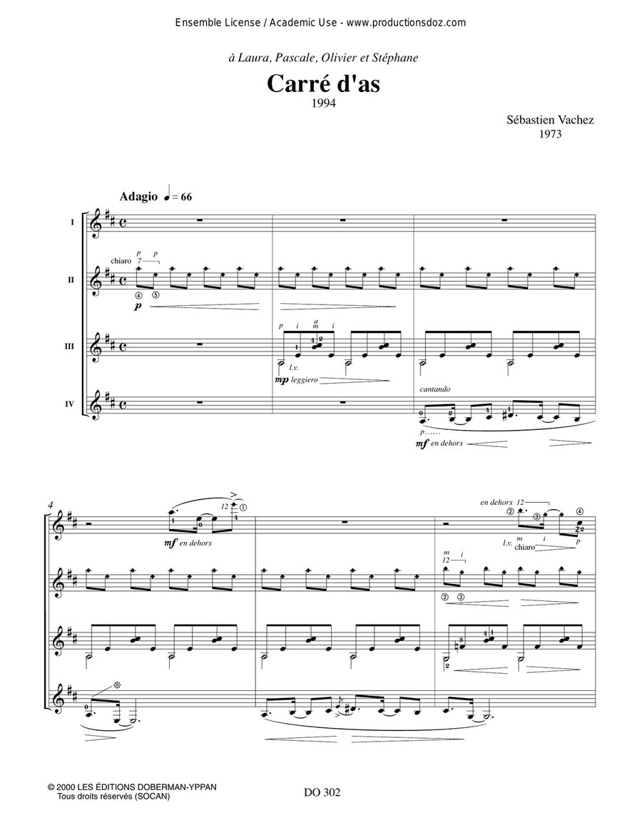 Carré d'as Carré d'as Guitar Ensemble scores gallery preview page 3
