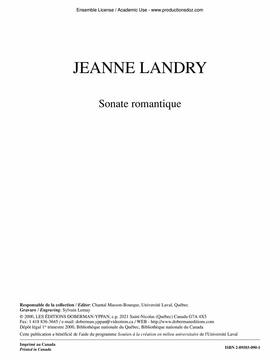 Sonate romantique Sonate romantique Piano Solo scores gallery preview page 1