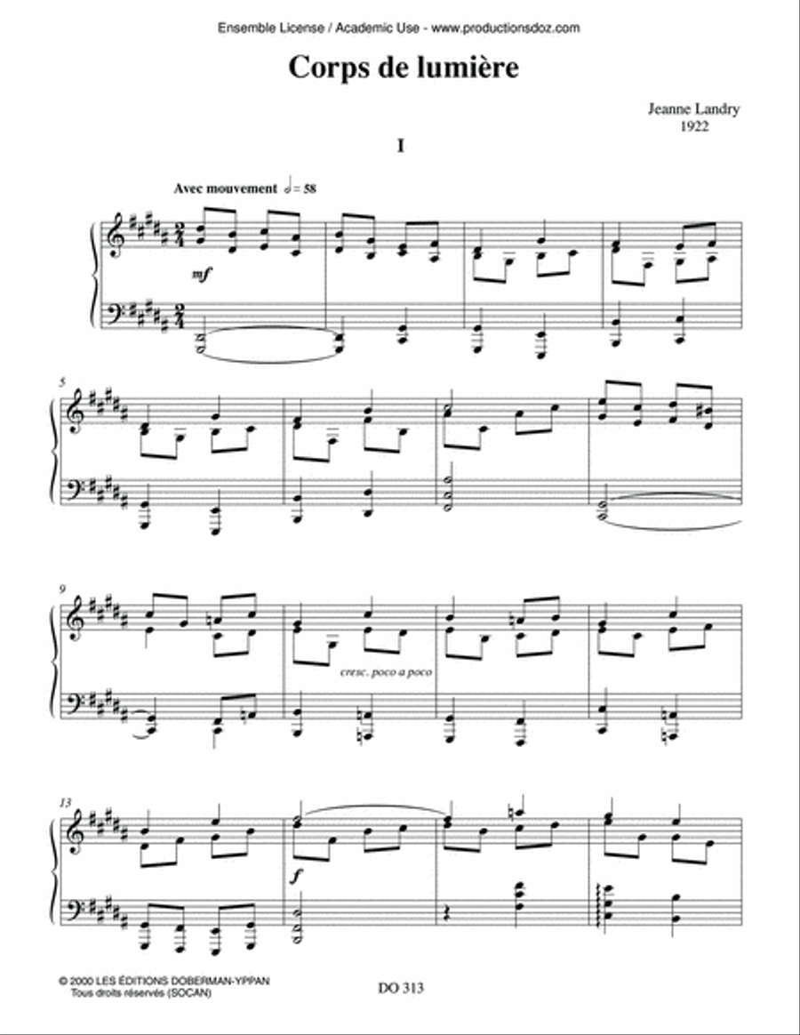 Corps de lumière Corps de lumière Piano Solo scores gallery preview page 2