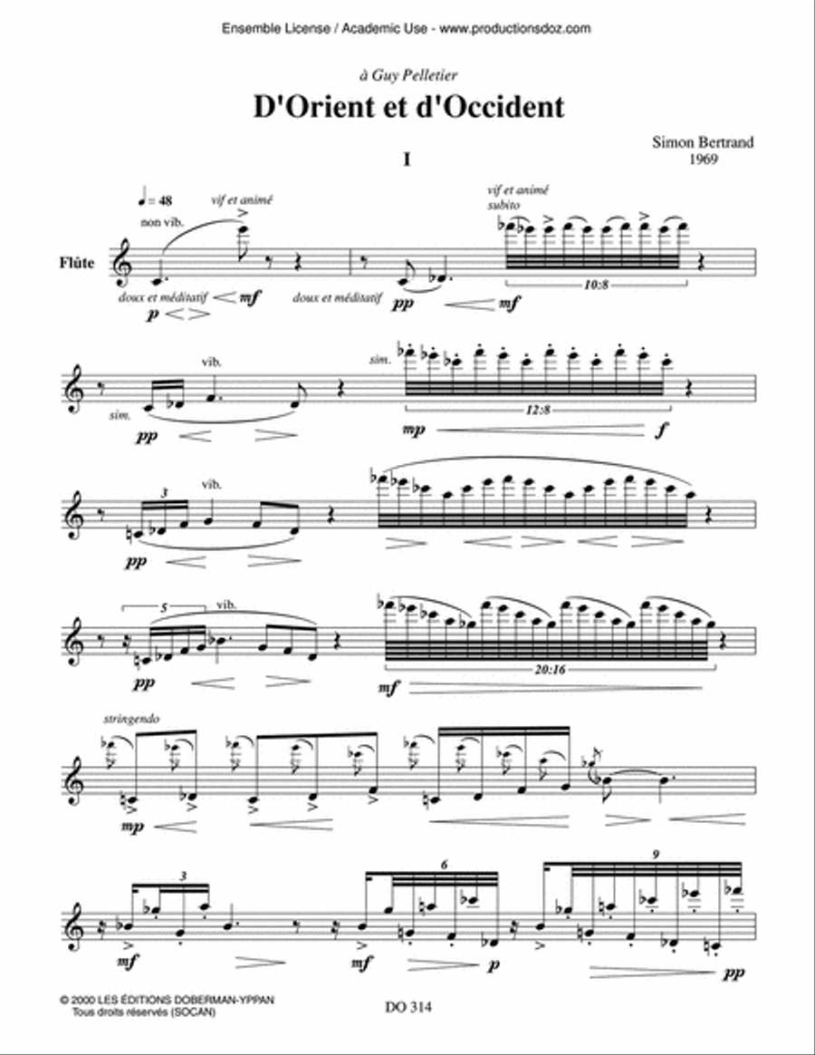D'Orient et d'occident D'Orient et d'occident Flute Solo scores gallery preview page 2