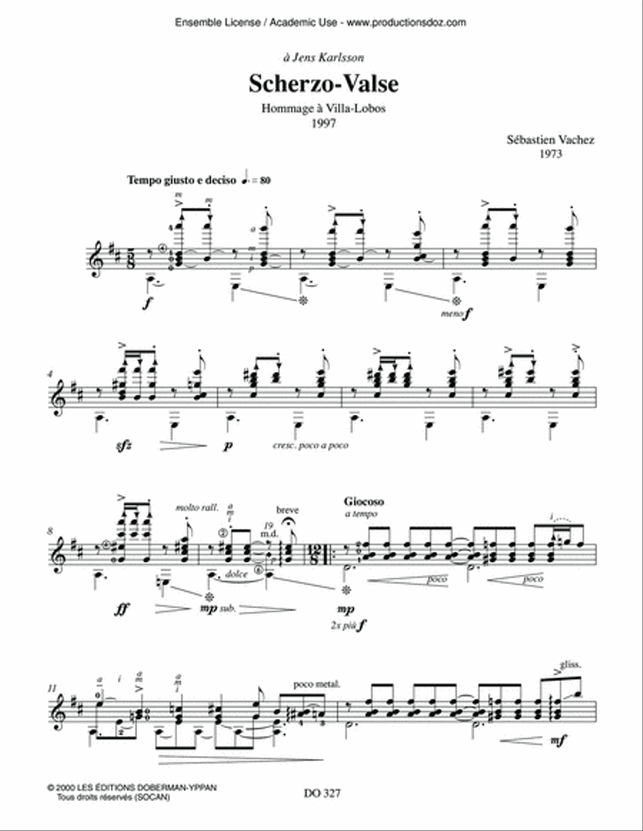 Scherzo-Valse Scherzo-Valse Classical Guitar scores gallery preview page 3