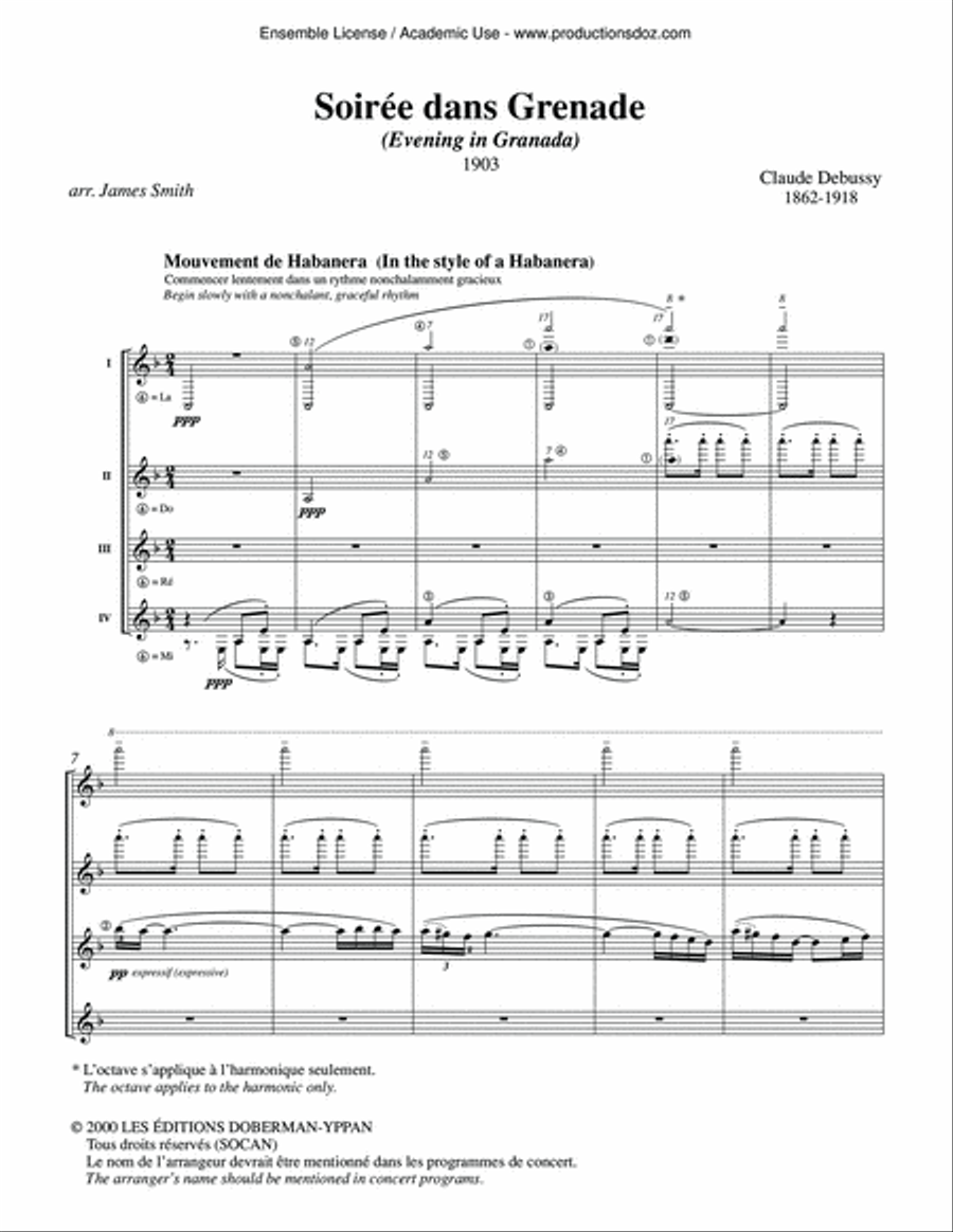 Soirée dans Grenade Soirée dans Grenade Guitar Ensemble scores gallery preview page 3
