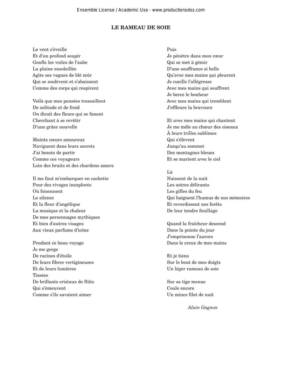 Le rameau de soie Le rameau de soie Choir scores gallery preview page 2