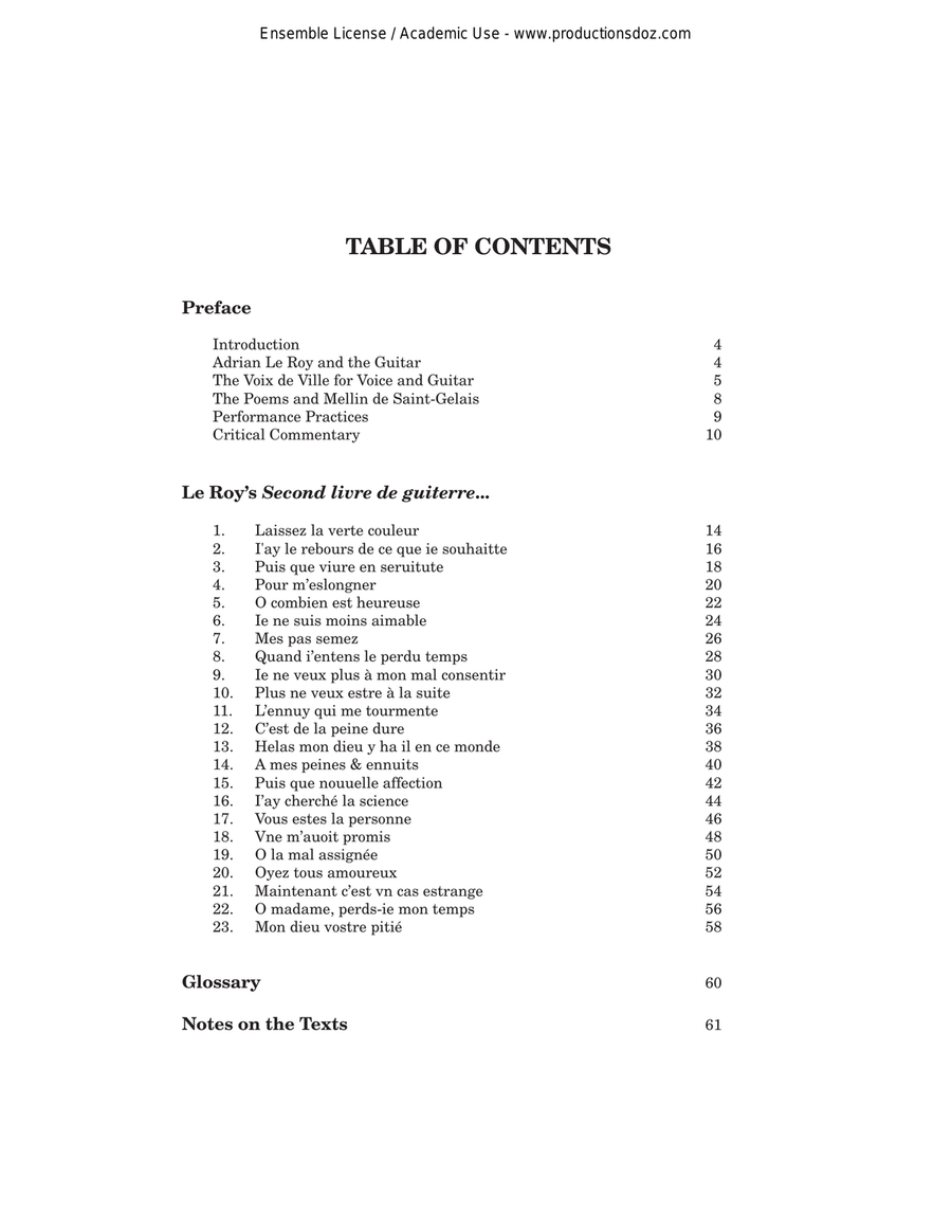 French Renaissance Guitar Songs Classical Guitar scores gallery preview page 3