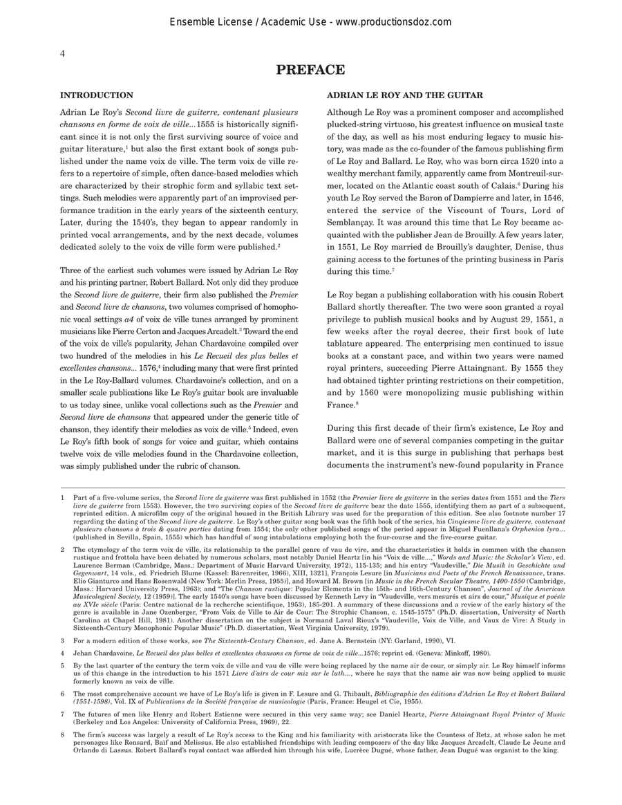 French Renaissance Guitar Songs Classical Guitar scores gallery preview page 4