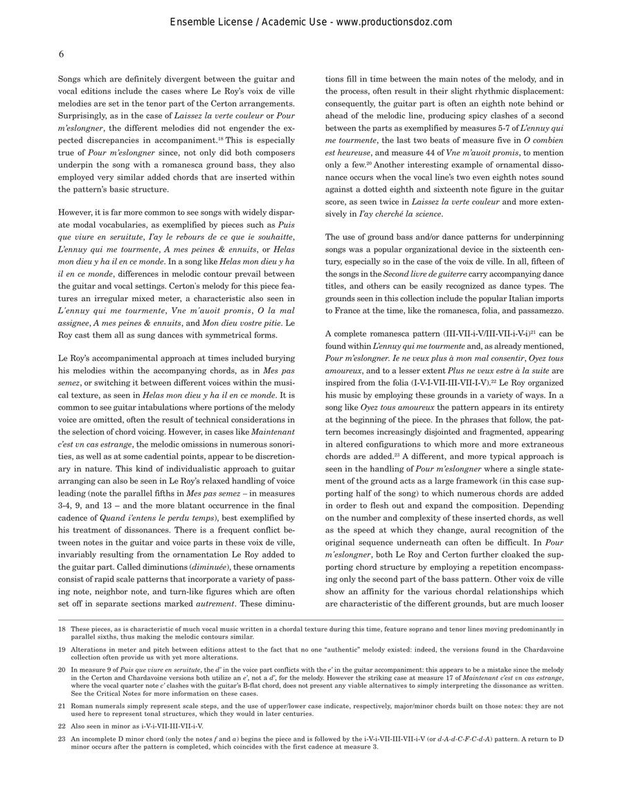 French Renaissance Guitar Songs Classical Guitar scores gallery preview page 6