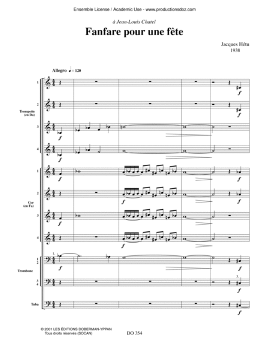 Fanfare pour une fête Fanfare pour une fête Orchestra scores gallery preview page 3