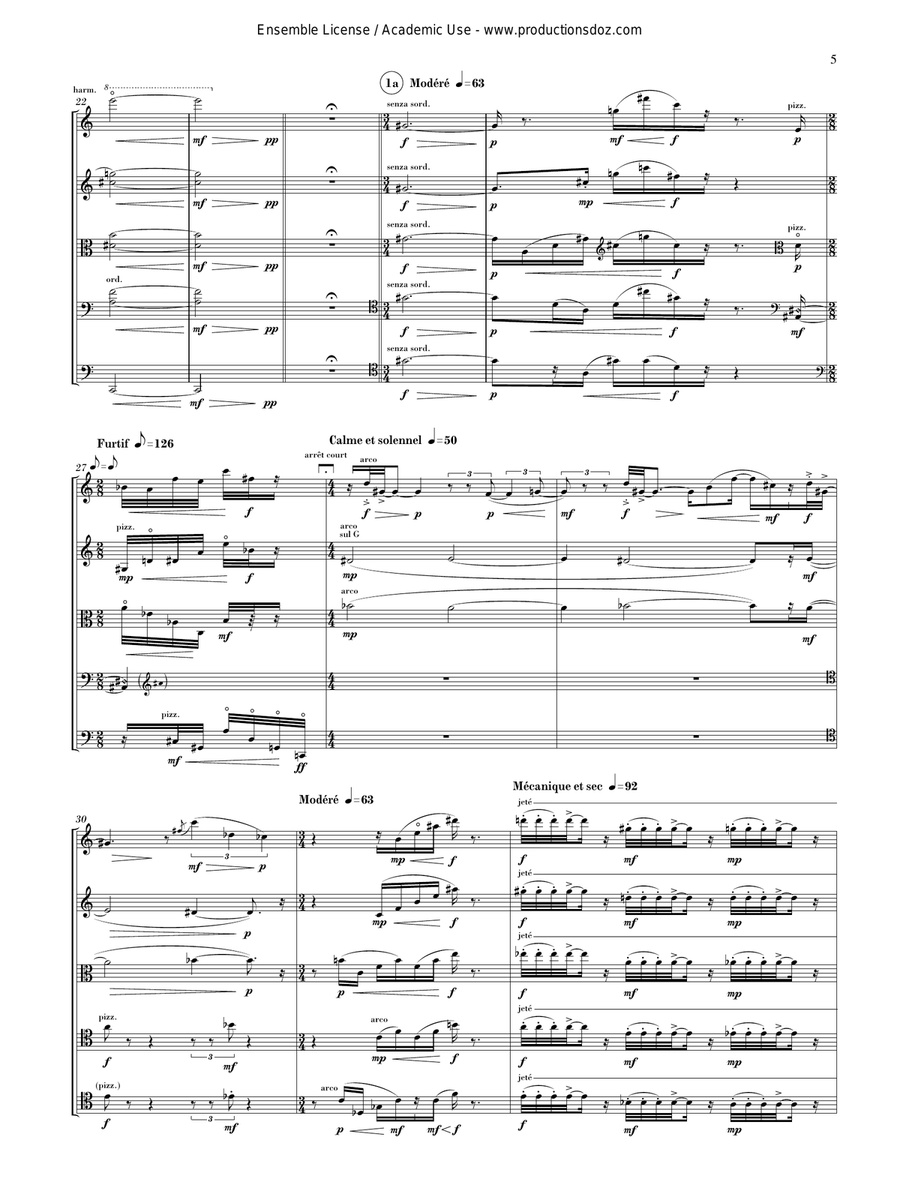 Paysage dépaysé (2 vlns, vla, 2 cello) Cello scores gallery preview page 5