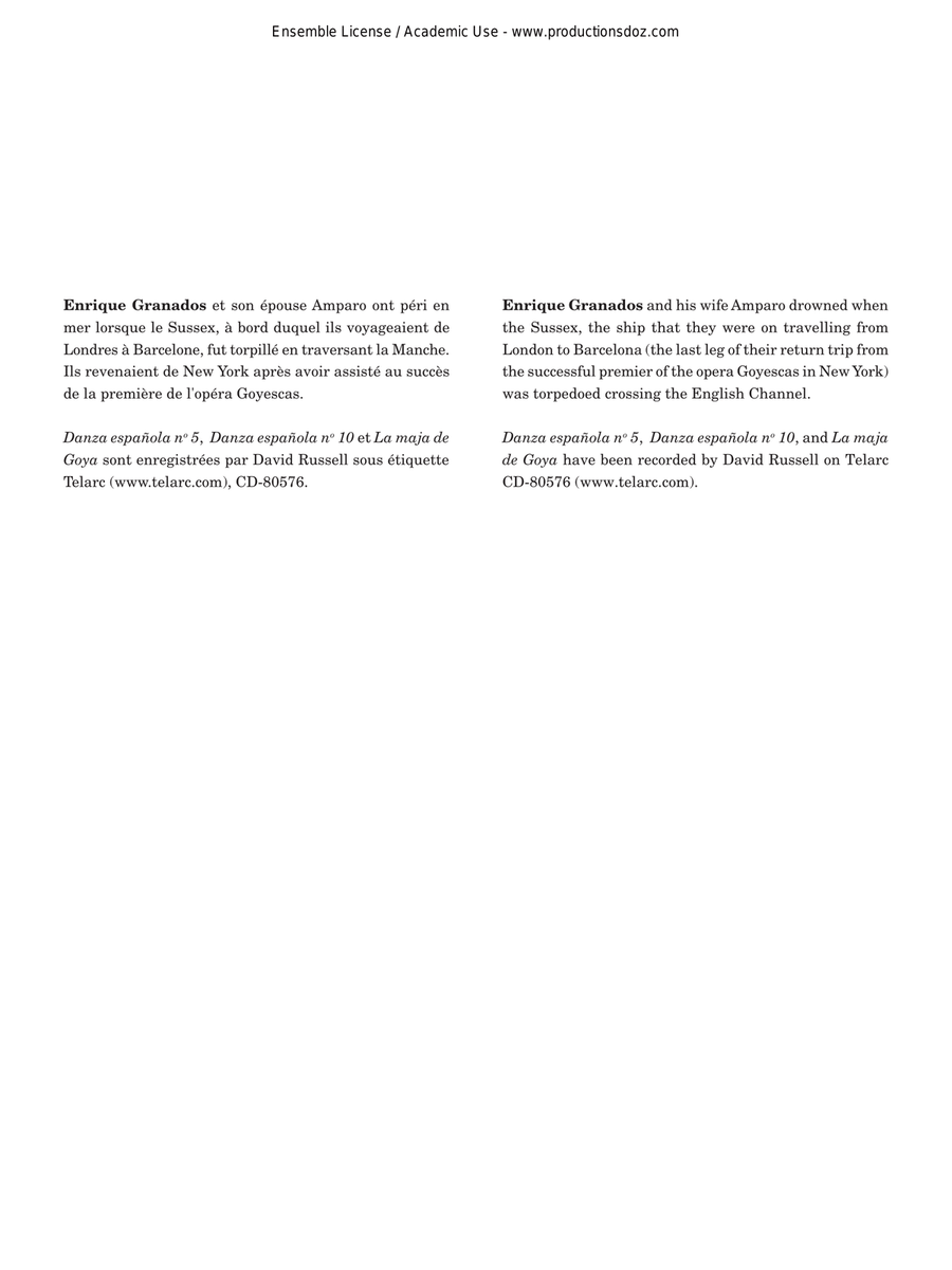 Danza Espanola nos 5 & 10, La maja de Goya Classical Guitar scores gallery preview page 3