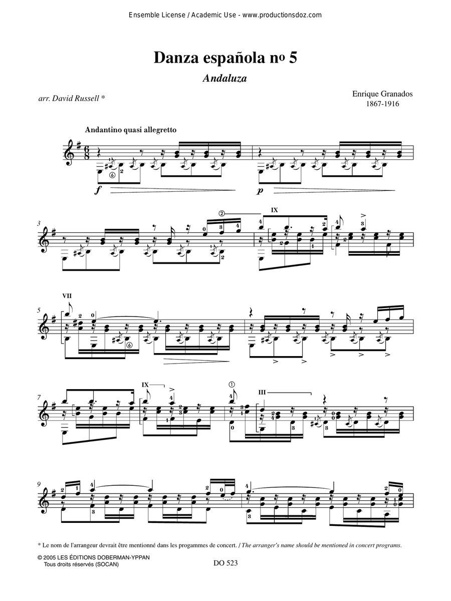 Danza Espanola nos 5 & 10, La maja de Goya Classical Guitar scores gallery preview page 4