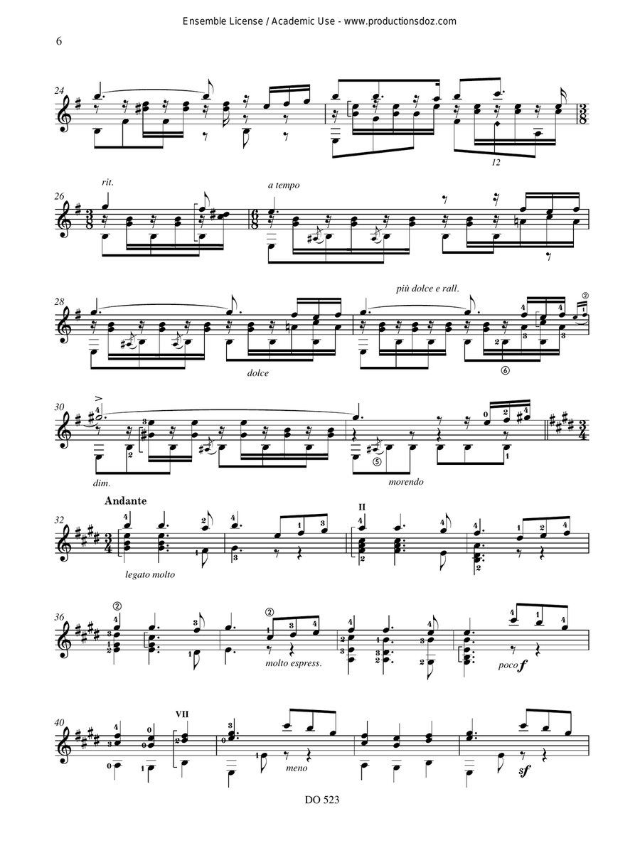 Danza Espanola nos 5 & 10, La maja de Goya Classical Guitar scores gallery preview page 6
