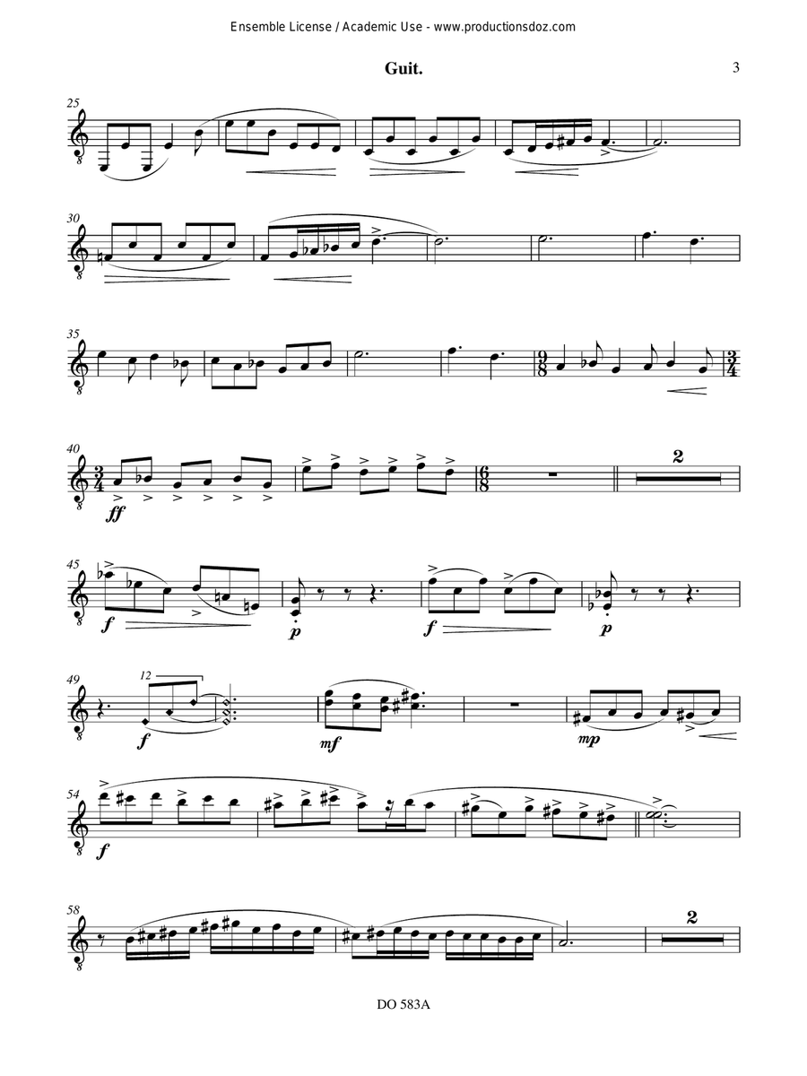 Suite Turquoise (guit. part) Orchestra scores gallery preview page 3