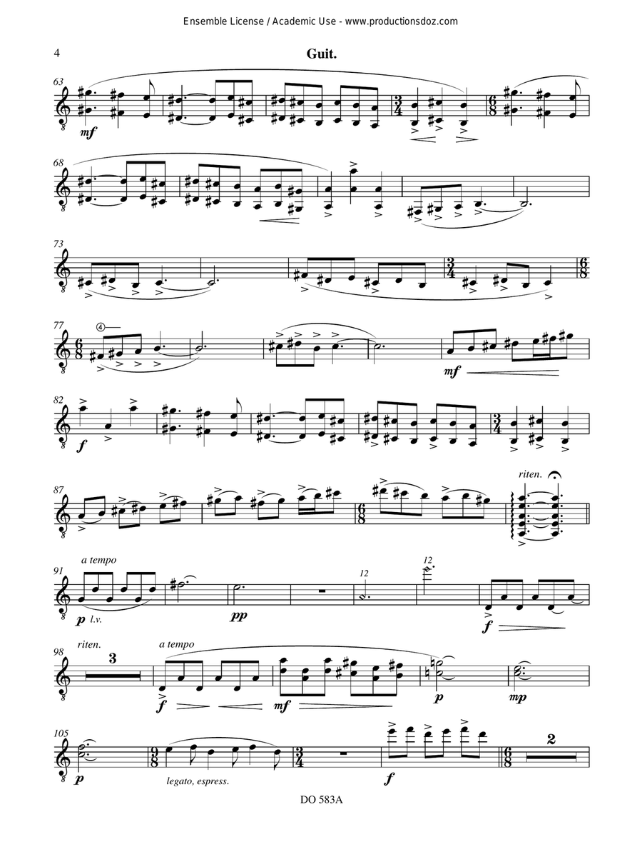 Suite Turquoise (guit. part) Orchestra scores gallery preview page 4