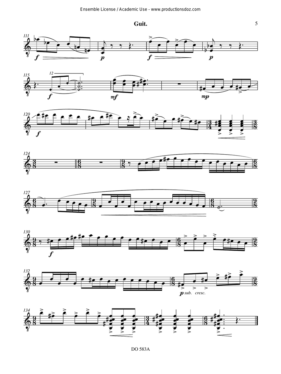 Suite Turquoise (guit. part) Orchestra scores gallery preview page 5