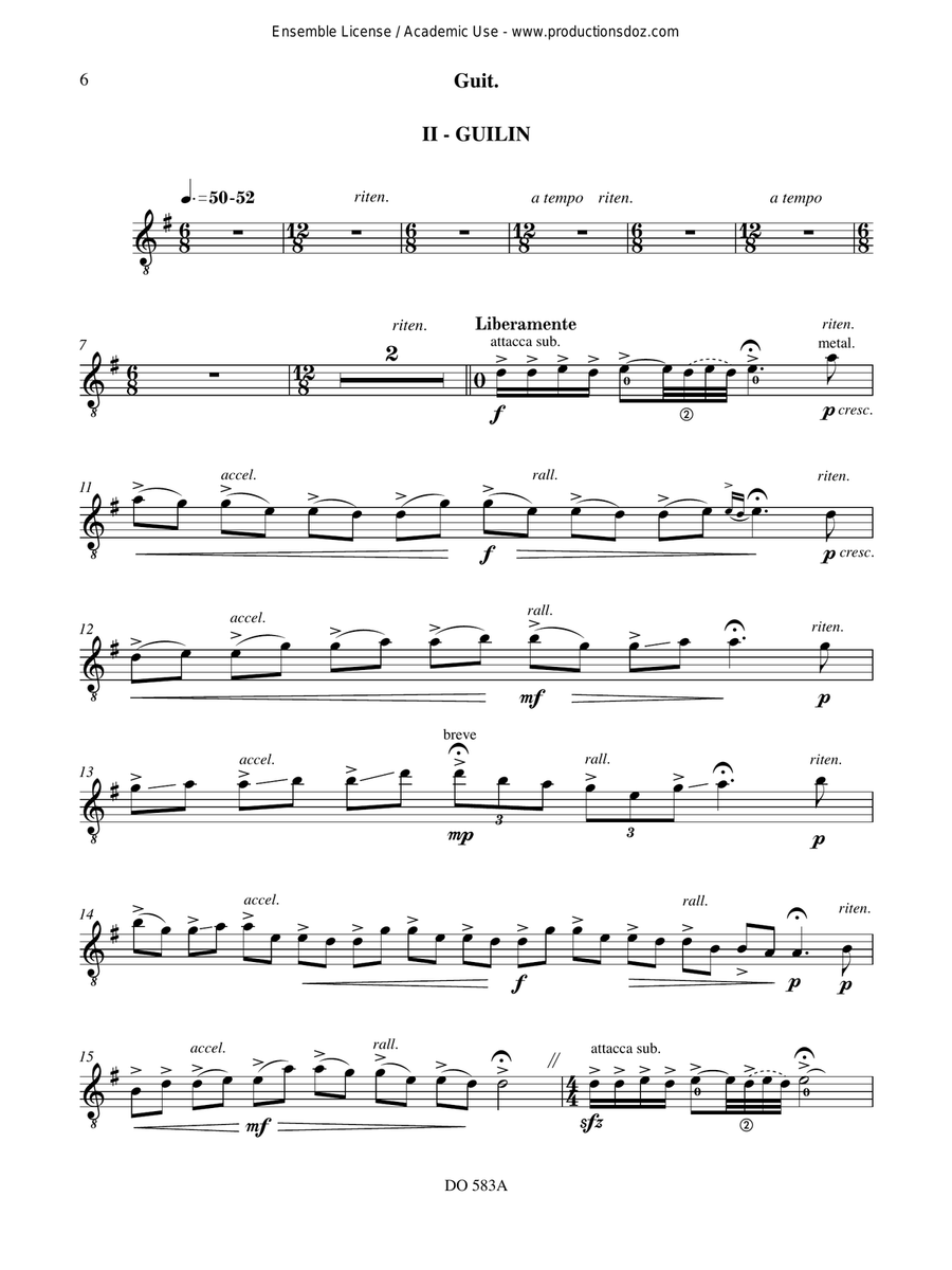 Suite Turquoise (guit. part) Orchestra scores gallery preview page 6