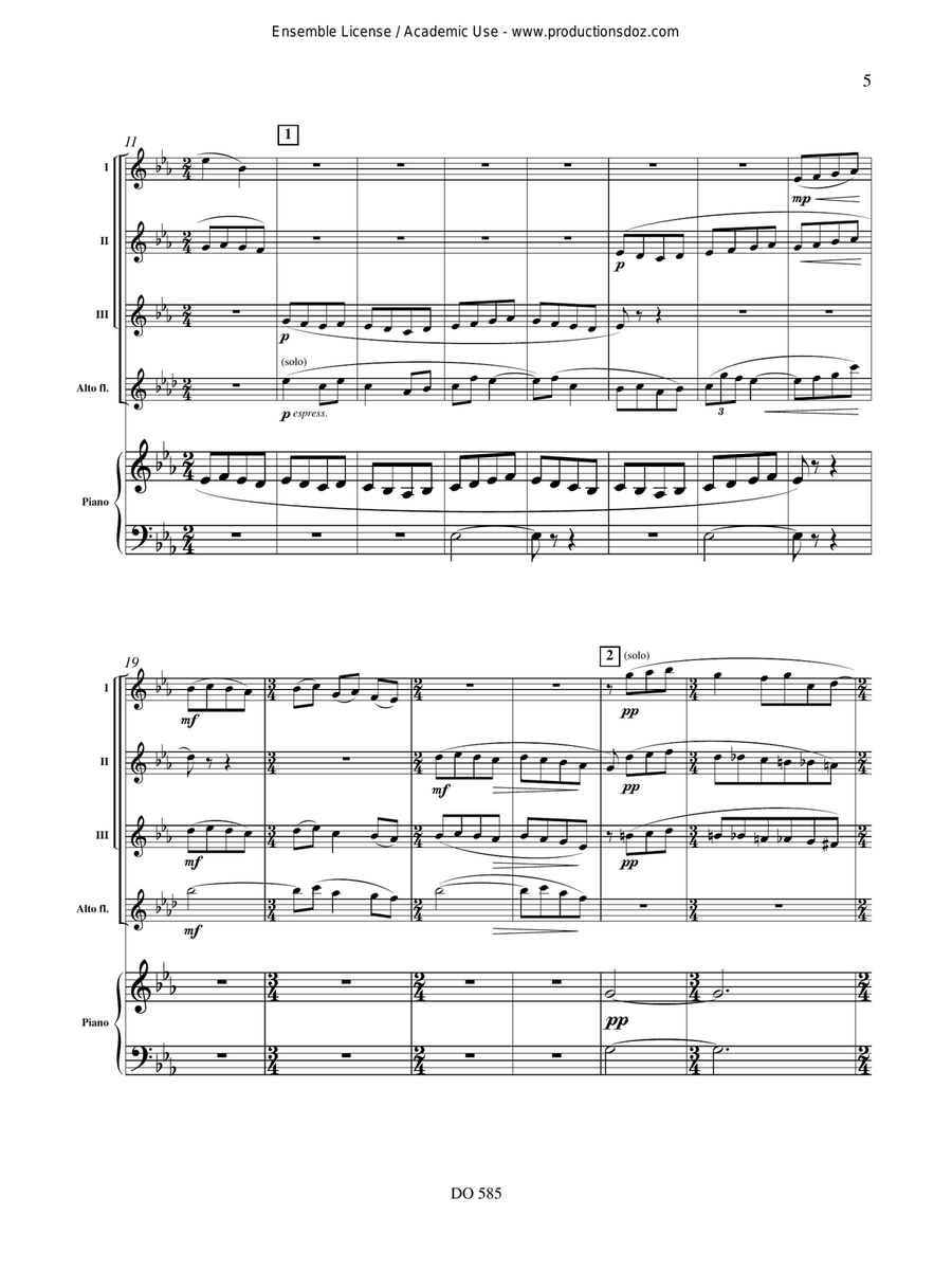 Ma mère l'oye (4 fl. / pno) Flute Solo scores gallery preview page 5
