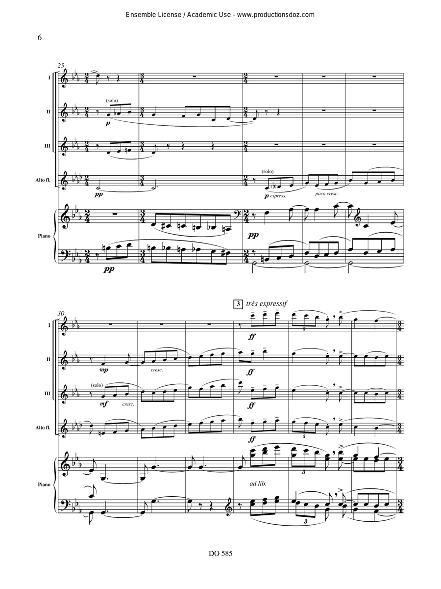 Ma mère l'oye (4 fl. / pno) Flute Solo scores gallery preview page 6