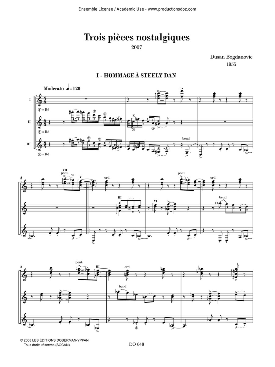 3 Pièces nostalgiques 3 Pièces nostalgiques Guitar Ensemble scores gallery preview page 3