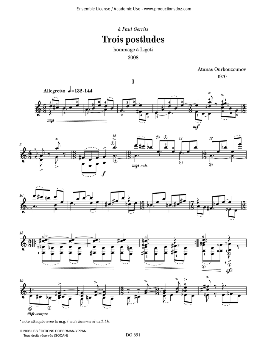 Trois postludes Trois postludes Classical Guitar scores gallery preview page 3