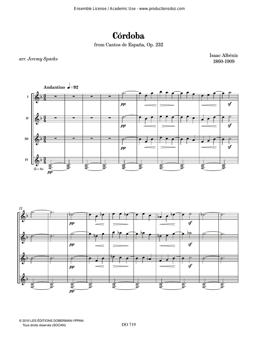 Córdoba, Op. 232 Córdoba, Op. 232 Guitar Ensemble scores gallery preview page 3