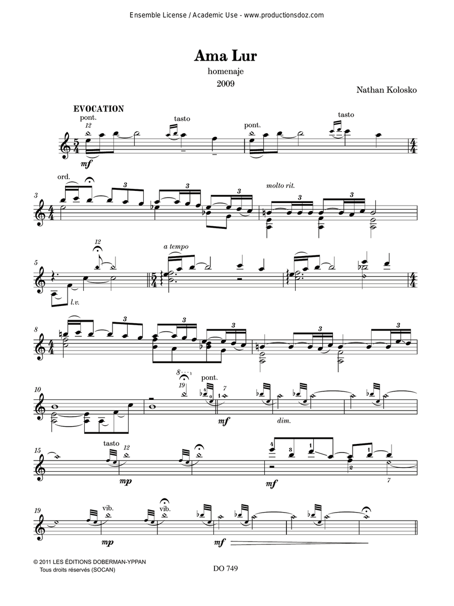 Ama Lur Ama Lur Classical Guitar scores gallery preview page 3