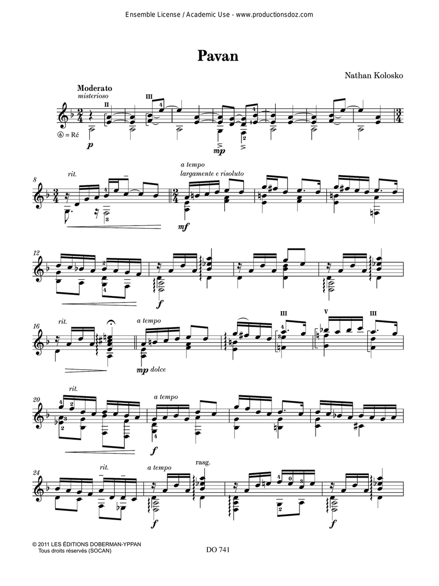 Pavan Pavan Classical Guitar scores gallery preview page 2